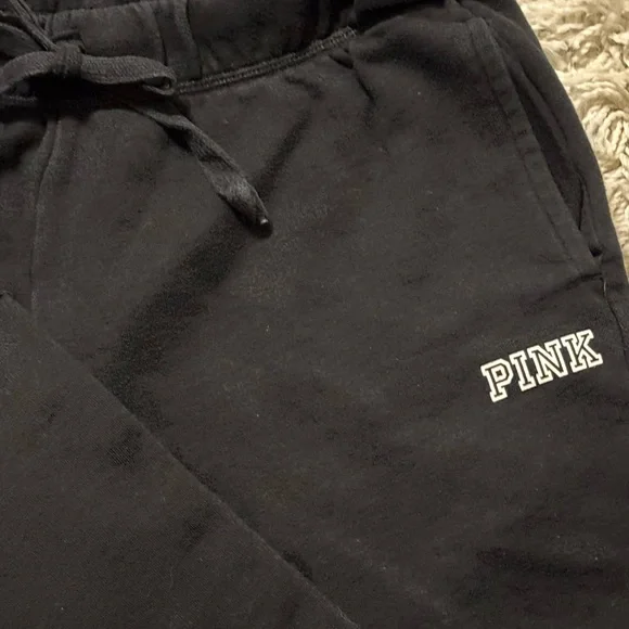 PINK Victoria's Secret Classic Jogger Black Floral Sweatpants Size S - Picture 8 of 10
